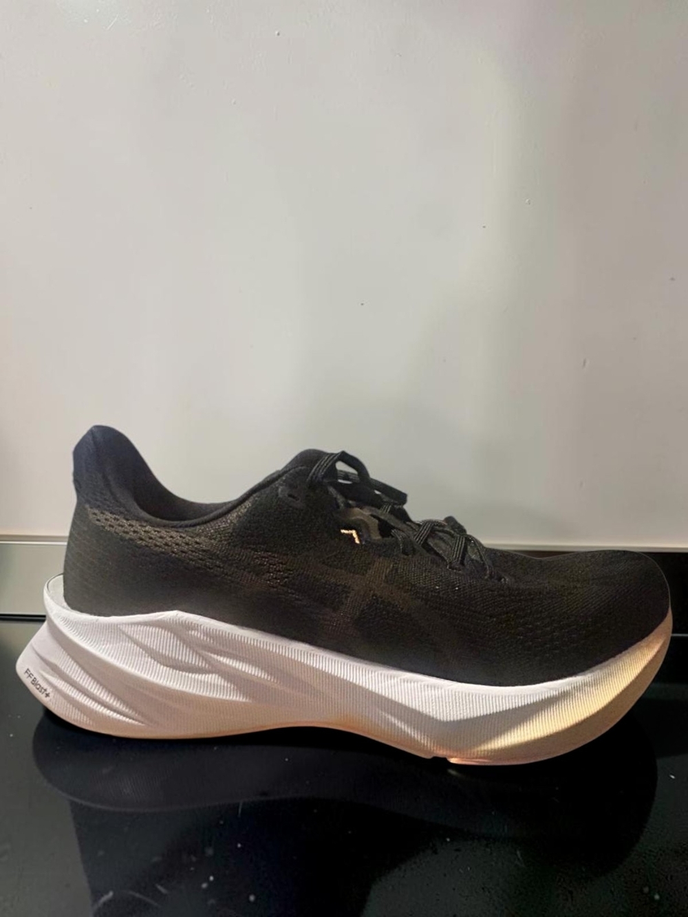 Asics Black Athletic Running Shoe with White Midsole